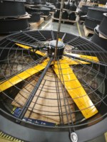 Ventilateurs industriels muraux de haute qualité PMSM 47'' 120cm pour entrepôts, 220V, protection IP55, pales en alliage d'aluminium, 26000 m³/h