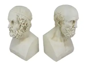 Resin Handmade Aristotle And Homer Bust Bookends Greek Philosophy Home Decoration suitable for desk, office, bookcase