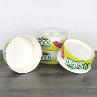 Bol à salade et nouilles jetable biodégradable à paroi simple, de qualité alimentaire, avec impression personnalisée, pour vente en gros et à emporter
