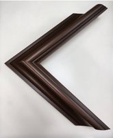 Moulure en bois massif 50x66mm, profilé grain de bois brun café, pour cadre photo et peinture à l'huile