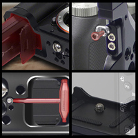 Cage de protection pour appareil photo reflex numérique Sony A7C, avec système de fixation rapide, stabilisateur complet, et montures ARRI 1/4" et 3/8" pour accessoires à griffe froide