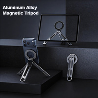 Support magnétique multifonctionnel en alliage d'aluminium pour téléphone, compatible ODM/OEM, support universel pour téléphone et tablette pour le bureau, les voyages et l'extérieur