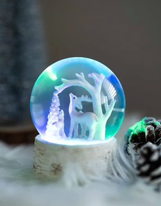 Globo <span class=keywords><strong>de</strong></span> Nieve Navideño con Reno, Decoración Profesional Personalizada <span class=keywords><strong>de</strong></span> Resina Transparente para <span class=keywords><strong>el</strong></span> Hogar, con Luces LED y Música - Product Image 6