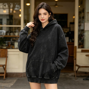 เสื้อฮู้ดดี้โอเวอร์ไซส์ผ้าคอตตอน 100% ซักกรด หนานุ่ม พิมพ์โลโก้ตามสั่ง ขายส่ง - Product Image 5