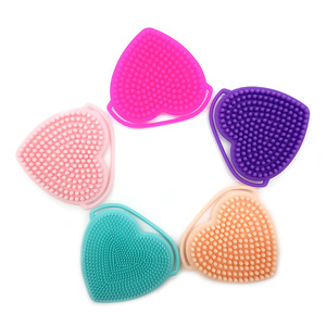 Brosse faciale en silicone, brosse de massage pour le shampoing, brosse de lavage du visage double face en forme de cœur, brosse nettoyante faciale en silicone - Product Image 1