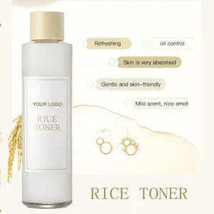 Essence lumineuse de toner de soins de la peau organique naturel coréen avec toner de visage de l'eau de riz blanchissant hydratant de niacinamide pour toutes les peaux