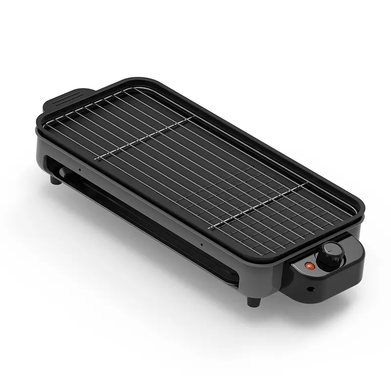 Electric Mini Indoor Smokeless BBQ Grill and Griddle With Removable Non Stick Cooking Plate Pan and Adjustable Temperature