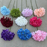 Fleur d'hortensia de mariage en gros, sucette à bâtonnet unique, blanc, rose, bleu, vert, fleur d'hortensia artificielle