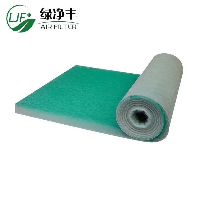 yellow 50mm paint stop filter Fiber glass media roll for spray booths
