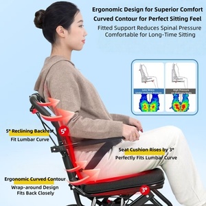 Sedia a Rotelle Leggera e Pieghevole per Anziani, Carrello da Viaggio Portatile con Freno a Mano, Telaio in Acciaio ad Alto Tenore di Carbonio - Product Image 3