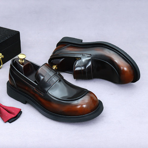 High-quality large-brimmed leather business formal shoes, genuine cowhide leather, comfortable slip-on design, glossy surface - Product Image 6