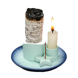 Quemador de Incienso de Cerámica para Meditación, Porta Incienso, Bandeja para Sahumar, Palo Santo, Madera Sagrada, Primavera, Verano, Otoño, Todas las Temporadas, Bodas - Product Image 1