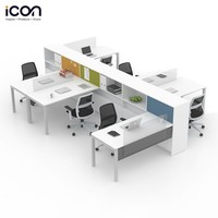 Bureau mobile moderne pour 4 personnes Poste de travail Nouveau mobilier Bureau de studio