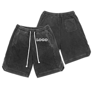 Shorts mi-longs pour homme OEM ET318, style vintage, délavé à l'acide, 380GSM, 100% coton, logo personnalisé, écologique, respirant, coupe-vent - Product Image 1