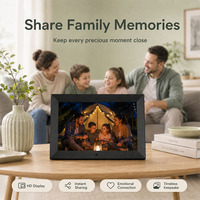 Marco de Fotos Digital Acrílico Personalizado de 7 Pulgadas con Música, Rotación Automática de Fotos, Calendario, Reloj y Pantalla Electrónica