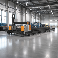 Découpeuse laser à fibre de type portique pour profilés en H, source Raycus, découpe biseautée 3D CNC pour profilés H/I/U, acier cornière et fabrication de structures en acier