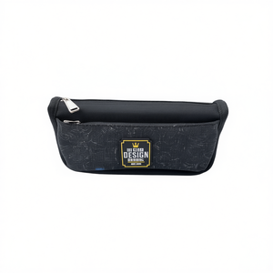 MNJ Pencil Case Black Design 25513 Zippered Storage Bag for School Office Use - Product Image 1