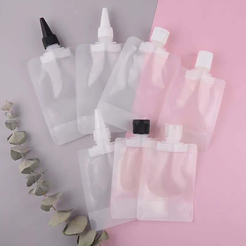 Sac d'emballage en plastique mat avec capuchon de disque, pochette de bec pour cosmétique