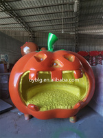 Chaise de citrouille de siège de citrouille d'Halloween en fibre de verre de 7 pieds de hauteur avec décoration légère