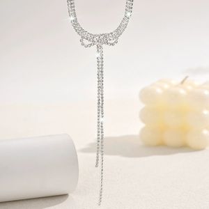Collier de mode avec nœud, diamant et pompon, chaîne de clavicule - Product Image 2