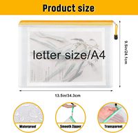 Bolsas de malla transparentes personalizadas con cremallera, bolsa de plástico impermeable para documentos, carpeta de archivos A4 para documentos, bolsa de archivos transparente de Pvc