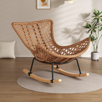 Fauteuil inclinable à bascule pour adultes - Chaise longue individuelle en osier pour balcon, chambre à coucher, usage domestique, canapé inclinable de loisirs