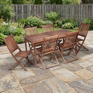 Natural Teak Wood Dining <b>Tables</b> Flat Pack Folding Chairs <b>Garden</b> Sets Outdoor Minimalist Design FLEGT Certified Indonesia - Product Image 2