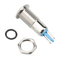 Luces indicadoras LED Rojas impermeables de 8mm, lámparas de tablero de Metal de 12V y 24V para automóviles y barcos, luces indicadoras de tablero precableadas