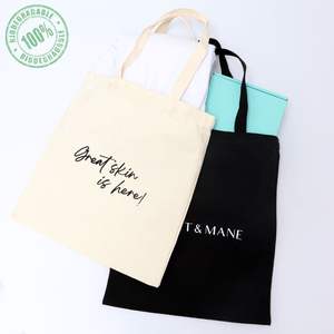 Bolso de algodón con estampado japonés para mujer, bolsa de lona lisa con letras recicladas y Logo impreso, venta al por mayor - Product Image 2