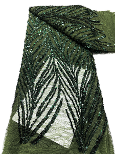 Tela de Encaje Francés de Lujo NI.AI Aso Ebi con Lentejuelas Bordadas, Tela de Encaje Decorativa con Lentejuelas para Bodas - Product Image 5