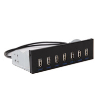 Nuevo Hub USB 3.0 de 7 Puertos con Panel para Unidad Óptica de 525 Pulgadas con Conversión de 19 Pines y Chip de Doble Núcleo