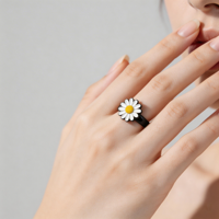Bague ouverte BKG G-Dragon Daisy Support Light en tungstène électroplaqué, tendance et polyvalente, accessoire féminin JZ1100