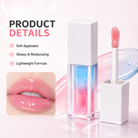RTS 5ml Dubbele Kleur Fruit Lip Olie Hydraterend Volumegevend 5 Stijlen met Kleurverandering Lage MOQ 1stuk Groothandel Aangepast Logo