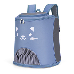 <b>Cat</b> <b>Backpack</b> Breathable Large Capacity Portable Pet Carrier For <b>Cats</b> Dogs Nylon Material Cartoon Design Green Pink Blue Sky Blue - Product Image 3