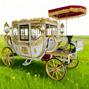 Calèche électrique royale à quatre lampes et roues lisses, homologuée CE, pour utilisation en intérieur (mariages, centres commerciaux, parcs culturels urbains) - Product Image 5