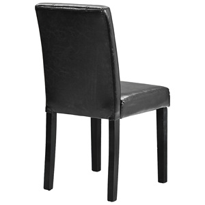 Chaise de salle à manger à dossier haut en similicuir, assise rembourrée, design moderne noir pour usage domestique - Product Image 1