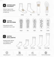 Chaussettes de Pilates Antidérapantes Personnalisables pour Femmes, Chaussettes de Yoga Mi-Mollet pour l'Automne avec Logo Jacquard Tricoté et Design