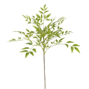 Planta Artificial 3D de Tallo Único Nandina Domestica, Hojas Verdes de Goma Suave para Decoración Interior, Alta Simulación - Product Image 5