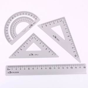 Ensemble de règles métalliques multifonctionnelles personnalisées, triangle, demi-cercle, pour le dessin scolaire - Product Image 4