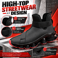 Baskets montantes pour hommes avec semelle à lame en TPU, sangle de cheville, style streetwear robuste, chaussures de sport décontractées