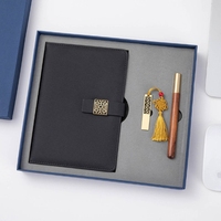 Journée de l'enseignant de style rétro chinois réunion de bureau d'affaires cahiers A5 de marque, clés USB, coffret cadeau