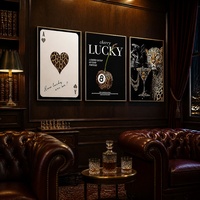 Décoration Murale Trio Léopard Lucky Ace Encadrée Or Mat de Luxe pour Condominio Haut de Gamme et Solution de Style pour Showroom de Designer