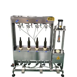 Mesin Pengisi Minuman Ringan Karbonasi Semi-otomatis Perdagangan Tangan Kedua 4 Kepala Mesin Pengisi Minuman Karbonasi