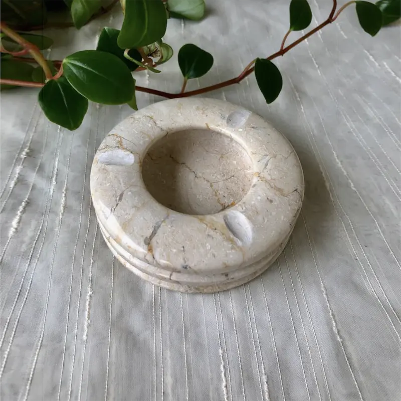 Beautiful White marble round ashtray small round catch all dish jewelry tray dia4"x1.25"tall