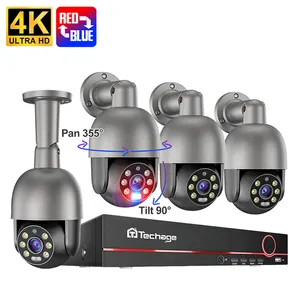 Monitoraggio del movimento umano Audio bidirezionale 4 canali Cctv Nvr Poe 4K Ptz Hd telecamere sistema 8Mp Set telecamera Cctv