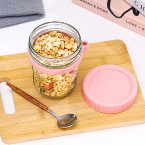 Boîte de conservation alimentaire portable 300 ml avec couvercle et cuillère pour flocons d'avoine, céréales, noix, yaourt, salade de fruits, condiments - Product Image 5