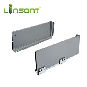 Linsont 3D Adjustable Slim Wall Box Full Extension Drawer Slide Soft Close