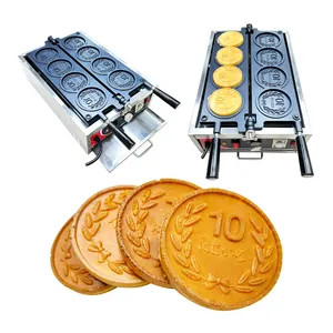 Japon 10 yen sikke peynir gözleme makinesi özelleştirme Pan CNC Cion peynir sikke Waffle makineleri tarafından oyulmuş