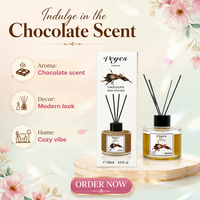 Diffuseur de parfum en verre de 130 ml au chocolat, huile essentielle, arôme longue durée, désodorisant, purificateur d'air, décoration d'intérieur