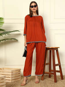 Conjunto de túnica de rayón liso hasta el tobillo con cordón para pantalón, para mujer, a la moda, mono largo, vestido occidental elegante para mujer - Product Image 1